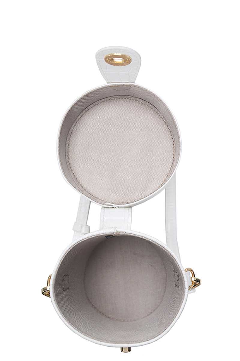 Sac à bandoulière mignon cylindrique à la mode avec longue sangle