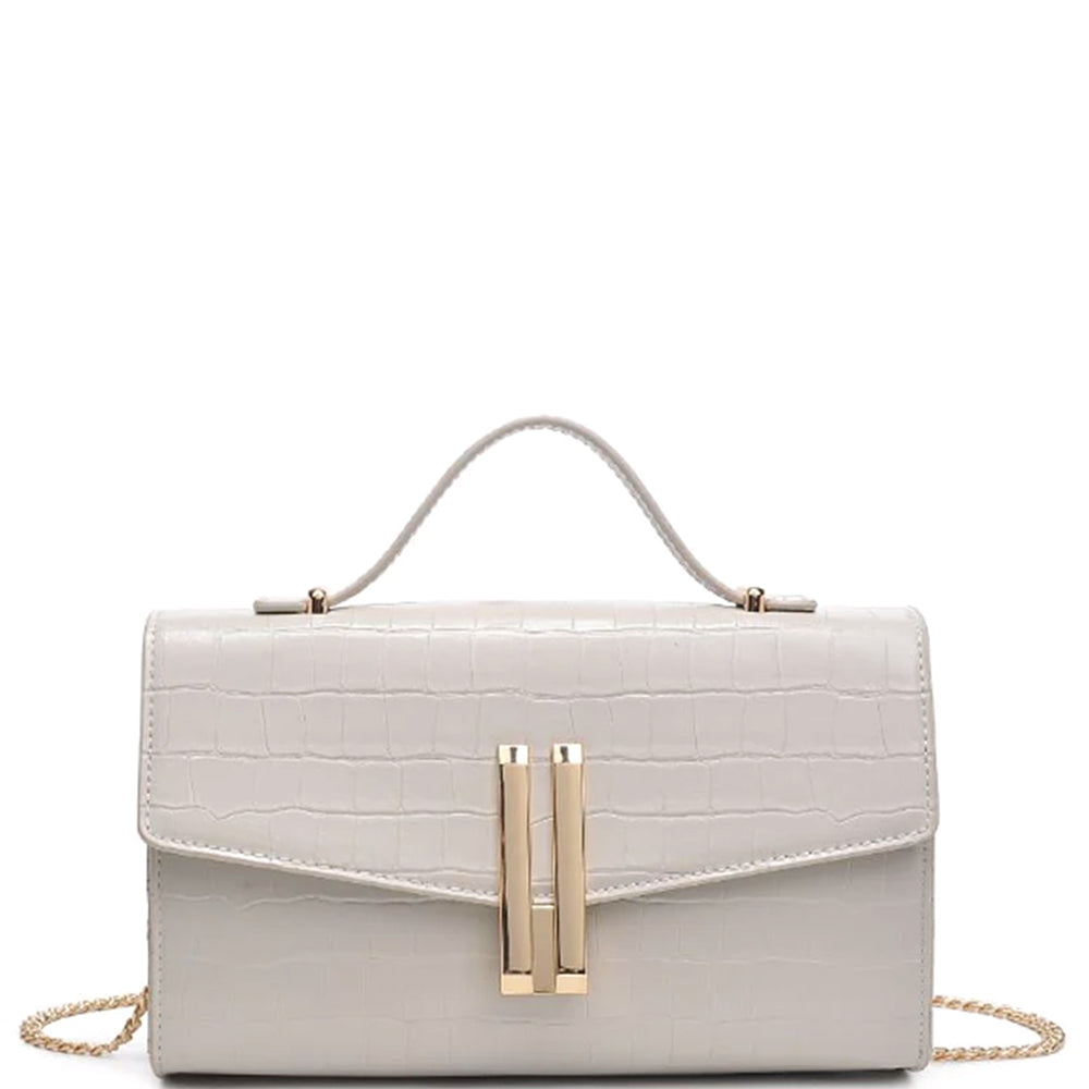 Sac bandoulière à imprimé croco Alfie