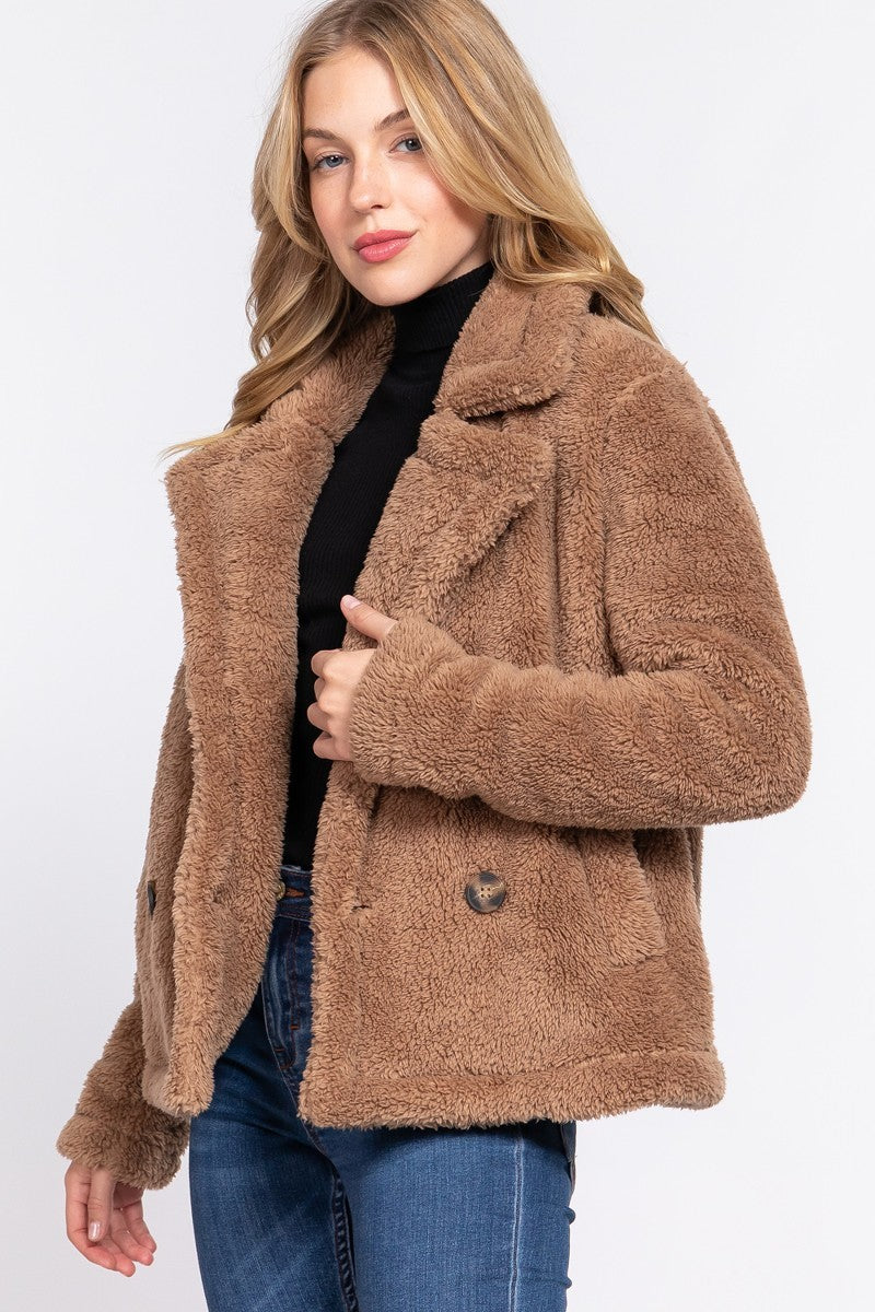 Veste Sherpa en fausse fourrure