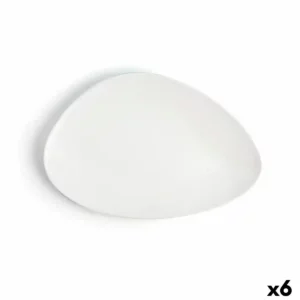 Assiette plate ariane antracita triangulaire ceramique blanche o 29 cm 6_9917. DIAYTAR SENEGAL - L'Art de Vivre en Couleurs. Découvrez notre boutique en ligne et trouvez des produits qui ajoutent une palette vibrante à votre quotidien.