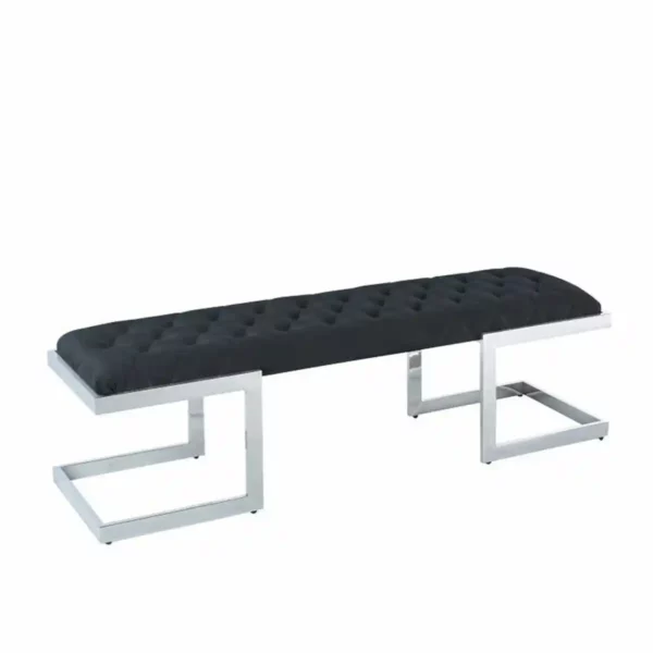 Banc dkd home decor acier polyester noir 140 x 40 x_3460. DIAYTAR SENEGAL - Votre Destination Shopping Authentique. Explorez notre boutique en ligne et découvrez des trésors qui reflètent l'âme du Sénégal, pour une expérience shopping unique.