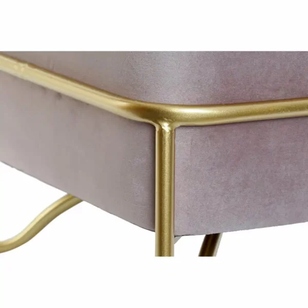 Banc dkd home decor mousse rose dore metal polyester velours mdf_2758. DIAYTAR SENEGAL - Où Choisir est un Acte de Création. Naviguez à travers notre plateforme et choisissez des produits qui complètent votre histoire personnelle.