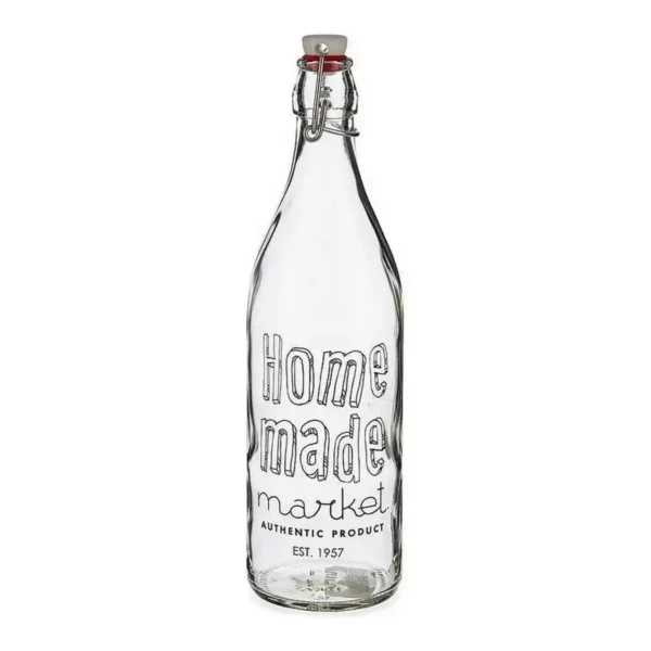 Bouteille verre plastique transparent metal fait maison 1000 ml _7486. DIAYTAR SENEGAL - Où Choisir est une Célébration. Découvrez notre sélection de produits qui représentent la diversité et la joie du Sénégal, à chaque étape de votre vie.