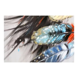 Peinture dkd home decor plumes indiennes 120 x 3 x 80_8486. DIAYTAR SENEGAL - Où Choisir Devient un Acte de Découverte. Découvrez notre gamme et choisissez des produits qui éveillent votre curiosité et élargissent vos horizons.