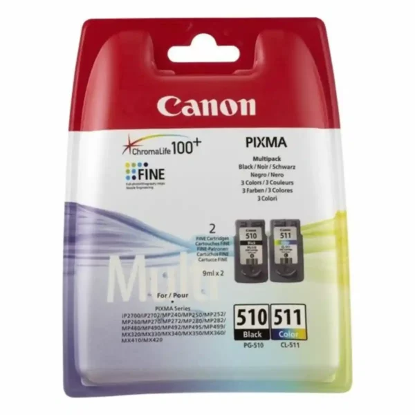 Cartouche d'encre compatible Canon PG-510/CL511 Noir Tricolore Jaune Cyan Magenta. SUPERDISCOUNT FRANCE