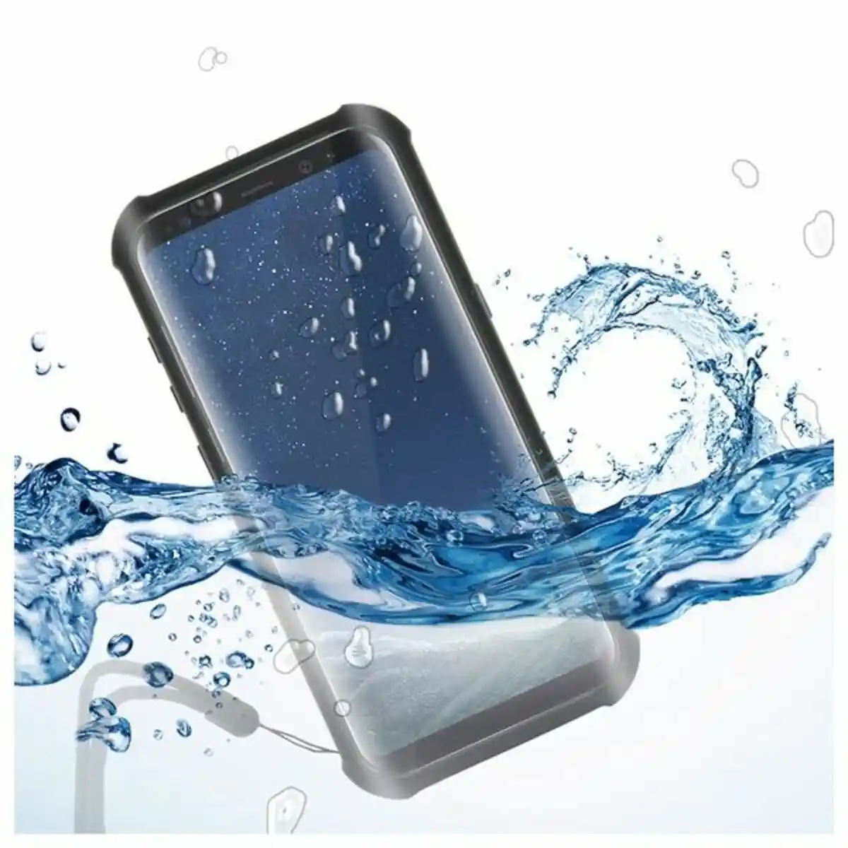 Coque étanche Samsung Galaxy S8+ KSIX Aqua Case Noir Transparent. SUPERDISCOUNT FRANCE