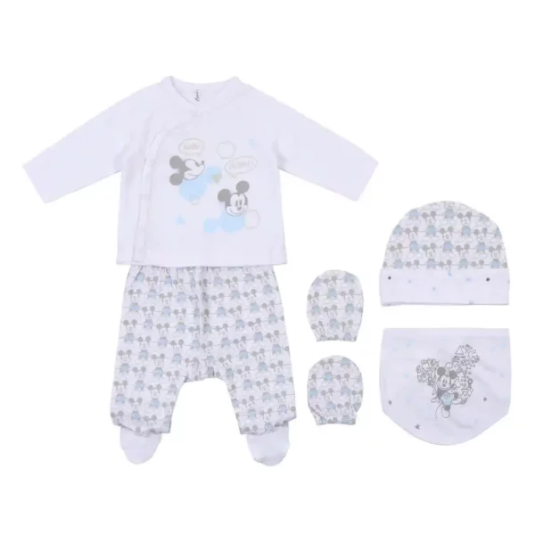 Ensemble de vêtements Mickey Mouse 4 pièces Blanc (1 mois). SUPERDISCOUNT FRANCE