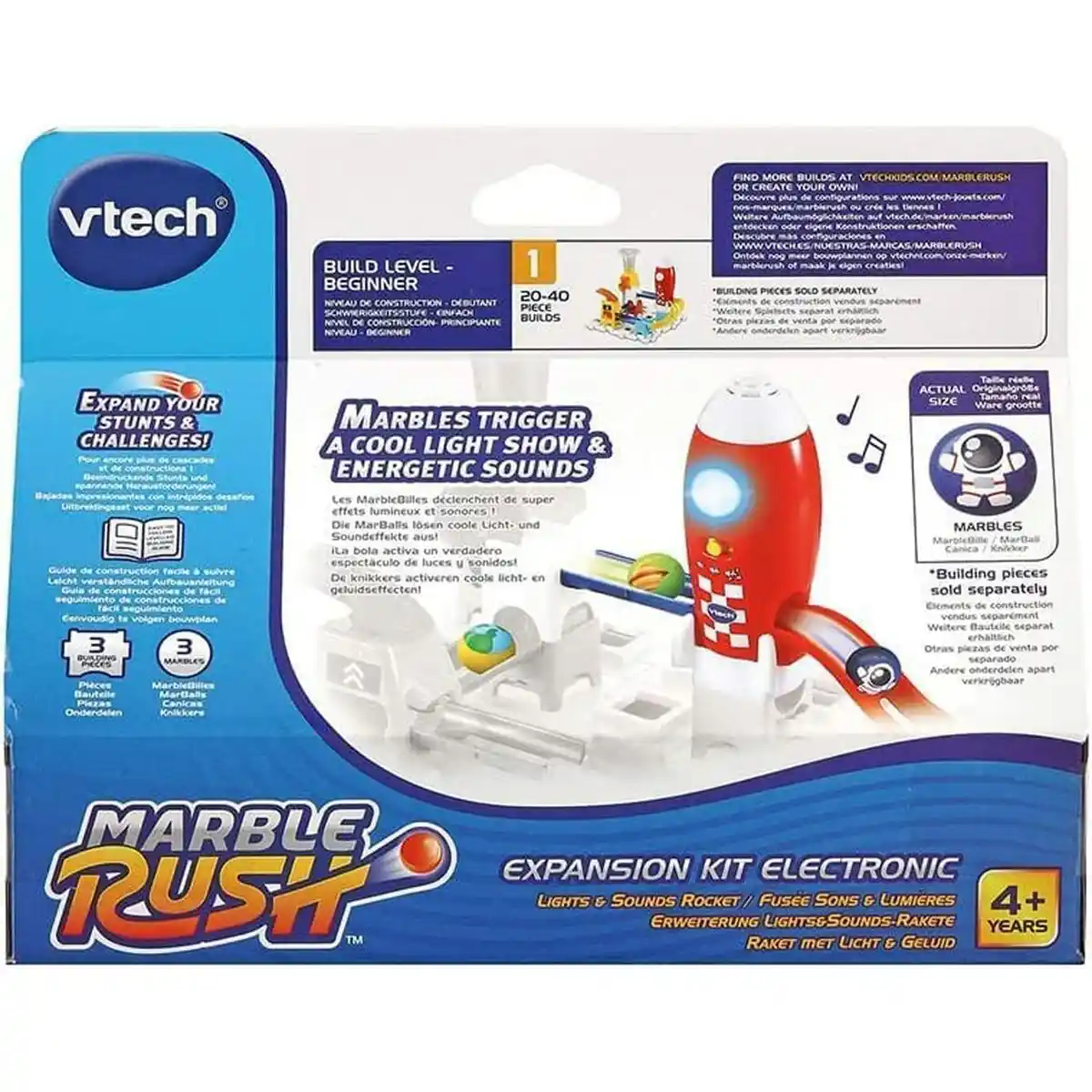 Jeu de billes Vtech Marble Rush - Kit d'extension électronique - Raket Circuit Track avec rampes 3 pièces + 4 ans. SUPERDISCOUNT FRANCE