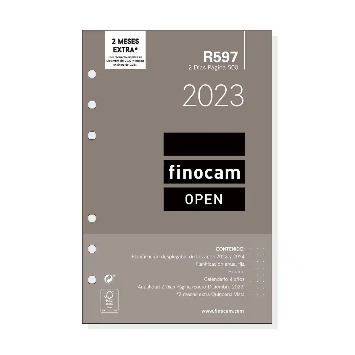 Agenda Finocam OPEN R498 Remplacement 2023 (9,1 x 15,2 cm). SUPERDISCOUNT FRANCE