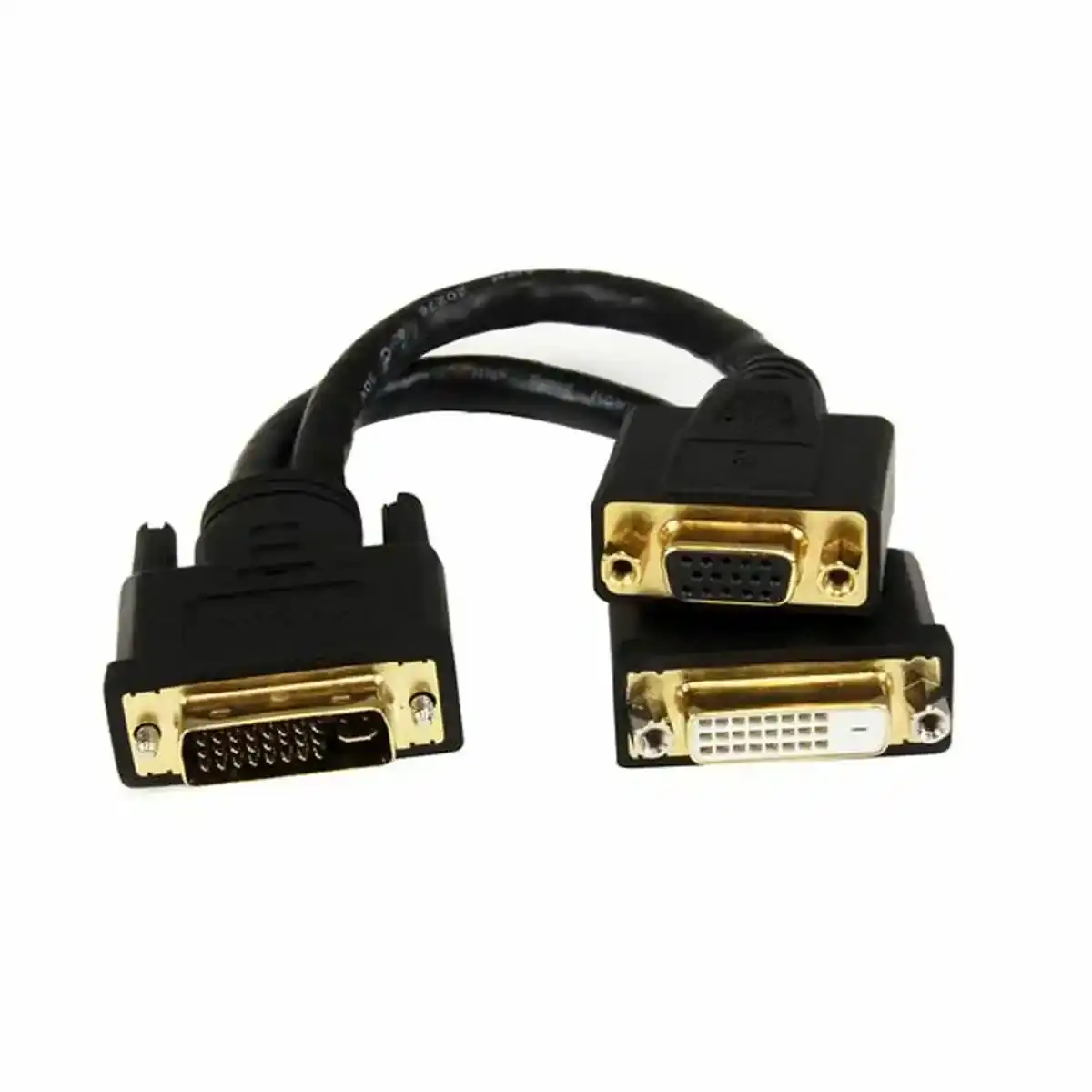Câble DVI-I vers DVI-D et VGA Startech DVI92030202L Noir 0,2 m. SUPERDISCOUNT FRANCE