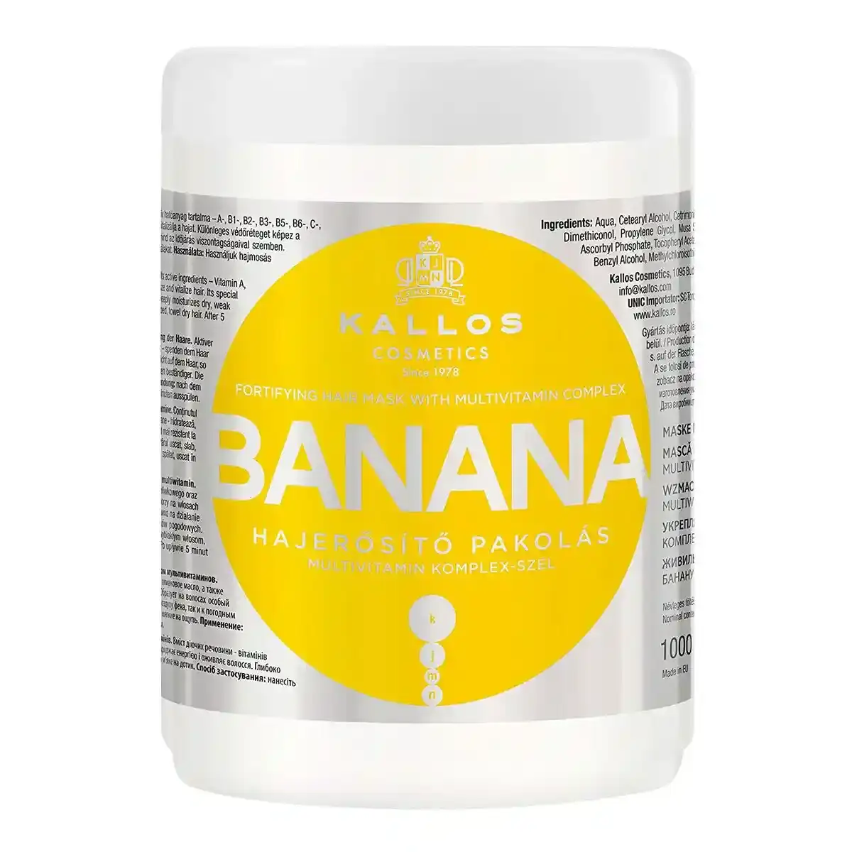 Masque cheveux nourrissant kallos cosmetics banane 1 l_2420. Entrez dans l'Univers de DIAYTAR SENEGAL - Où l'Innovation Rencontre la Tradition. Explorez notre sélection de produits modernes et traditionnels qui incarnent l'esprit dynamique du Sénégal.