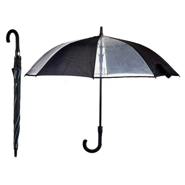 Parapluie noir transparent metal plastique 96 x 96 x 84 5 cm _3171. DIAYTAR SENEGAL - Votre Passage vers l'Élégance Accessible. Parcourez notre boutique en ligne pour trouver des produits qui vous permettent d'allier style et économies.