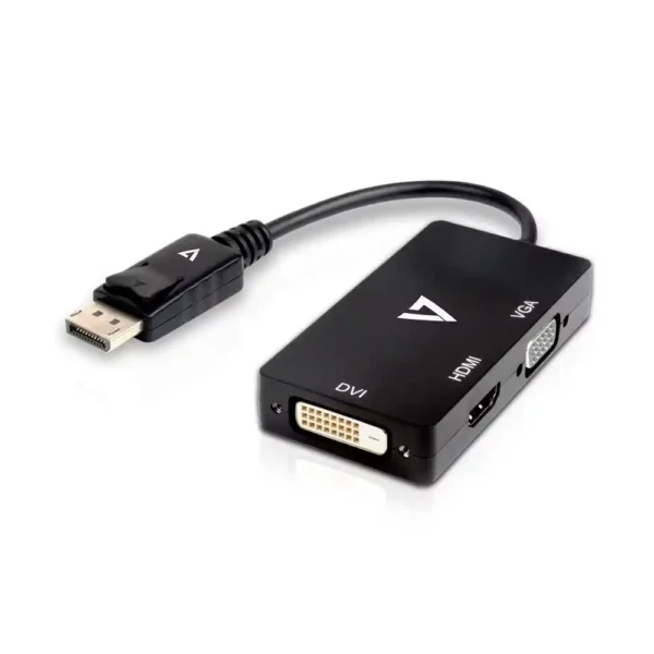 Adaptateur Mini DisplayPort vers VGA/DVI/HDMI V7 V7DP-VGADVIHDMI-1E Noir. SUPERDISCOUNT FRANCE