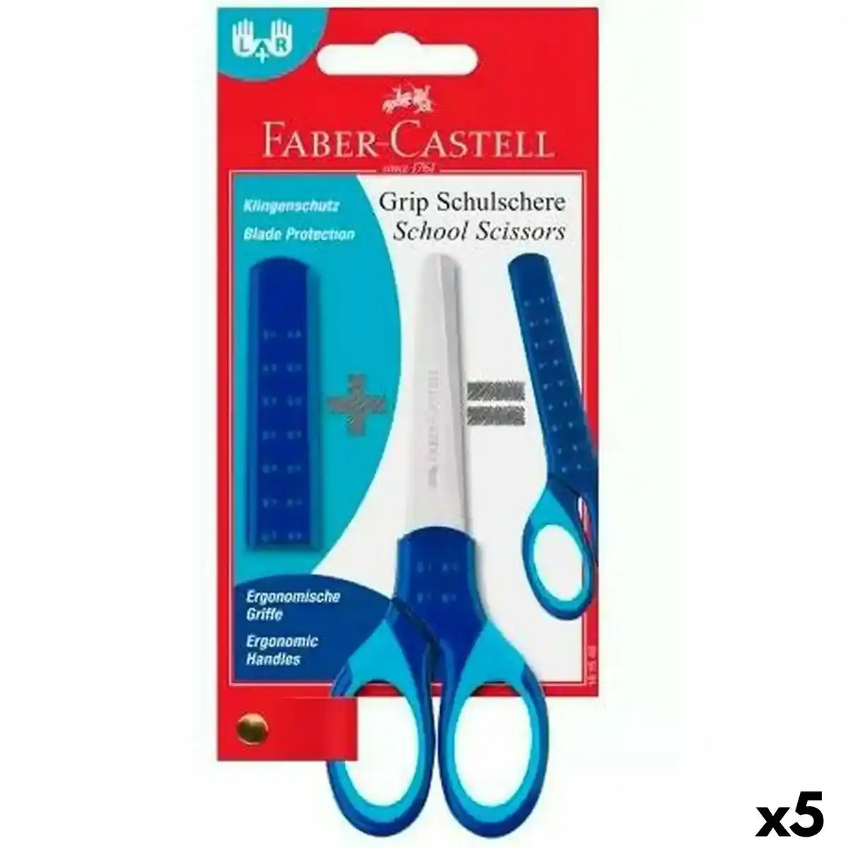 Ciseaux Faber-Castell Bleu (5 Unités). SUPERDISCOUNT FRANCE