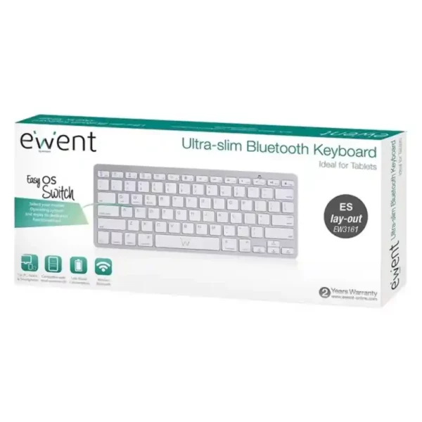 Clavier Bluetooth Ewent EW3161 Blanc (Espagnol). SUPERDISCOUNT FRANCE