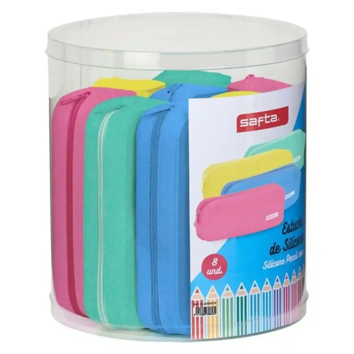 Fourre-tout Safta Glitter Squared Couleurs assorties (8 Pièces). SUPERDISCOUNT FRANCE