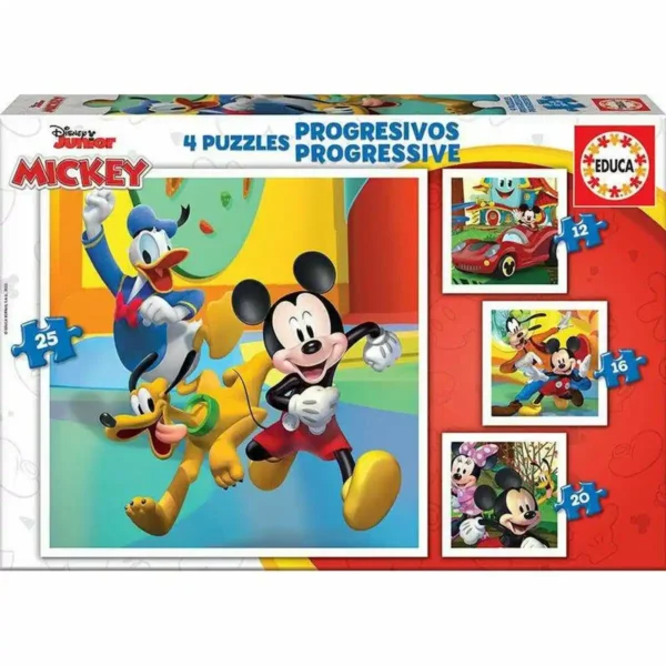 Puzzle Educa Mickey & Friends (25 + 20 + 16 + 12 pcs). SUPERDISCOUNT FRANCE