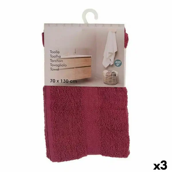 Serviette de bain Bordeaux (70 x 0,5 x 130 cm) (3 Unités). SUPERDISCOUNT FRANCE