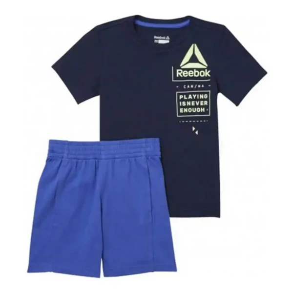 Tenue de sport pour enfants Reebok B ES SS SET CF4289 Navy. SUPERDISCOUNT FRANCE