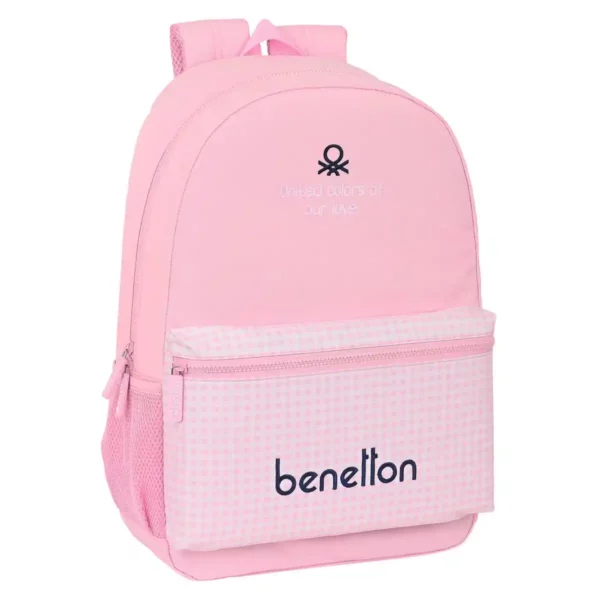 Cartable Benetton Vichy Rose (30 x 46 x 14 cm). SUPERDISCOUNT FRANCE