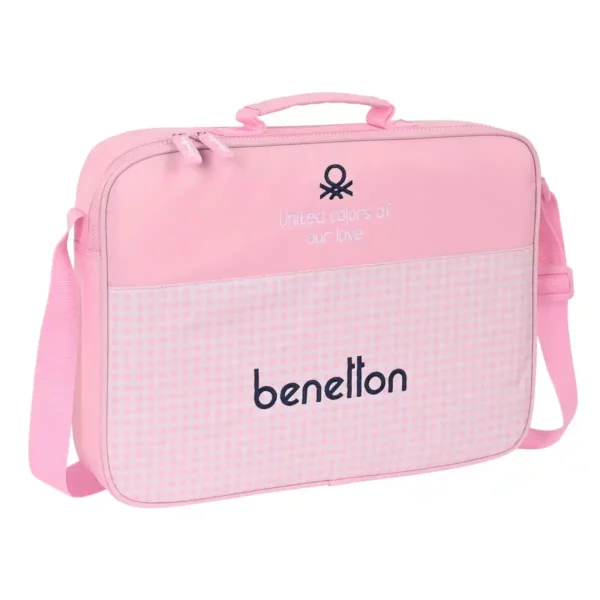 Cartable Benetton Vichy Rose (38 x 28 x 6 cm). SUPERDISCOUNT FRANCE