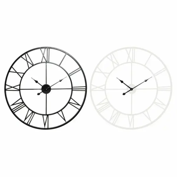 Horloge murale dkd home decor metal noir 80 x 3 x 80 cm blanc 2 unites _9347. DIAYTAR SENEGAL - L'Art de Trouver ce que Vous Aimez. Plongez dans notre assortiment varié et choisissez parmi des produits qui reflètent votre style et répondent à vos besoins.