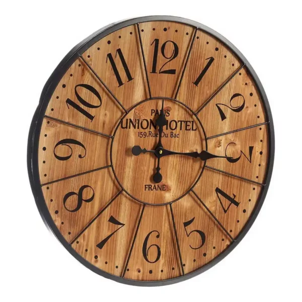 Horloge murale noir marron fonce metal bois 60 x 4 5 x 60 cm _1228. Bienvenue sur DIAYTAR SENEGAL - Votre Source de Trouvailles Uniques. Explorez nos rayons virtuels pour dénicher des trésors que vous ne trouverez nulle part ailleurs, allant des trésors artisanaux aux articles tendance.