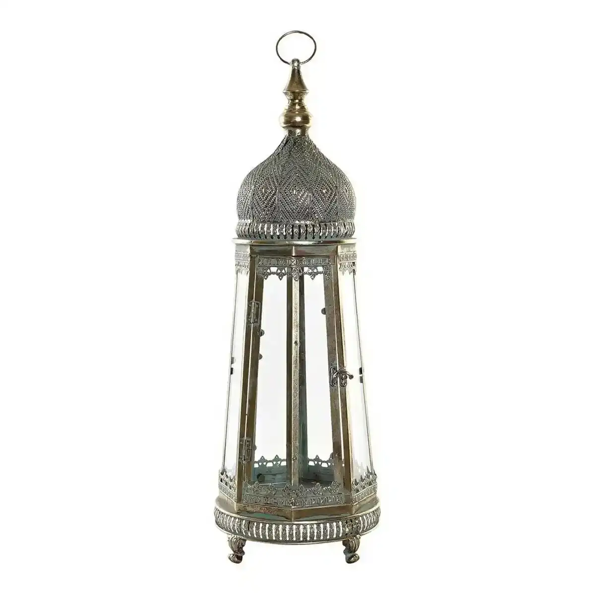 Lanterne DKD Home Decor Métal Cristal Doré (25 x 25 x 71 cm). SUPERDISCOUNT FRANCE