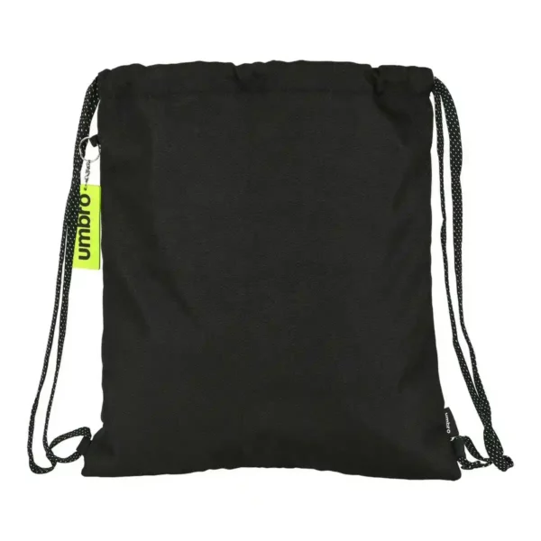 Sac à Dos à Cordes Umbro Essentials Black Lime (35 x 40 x 1 cm). SUPERDISCOUNT FRANCE