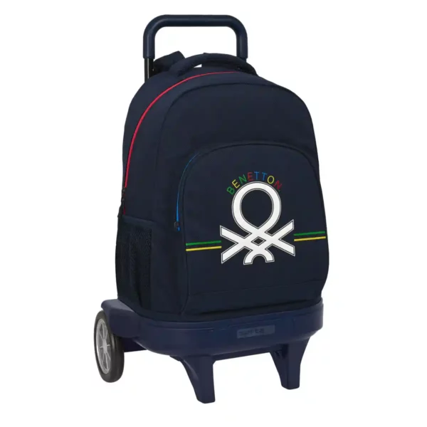 Sac à Dos Scolaire à Roulettes Benetton Sixties Bleu Marine (33 x 45 x 22 cm). SUPERDISCOUNT FRANCE