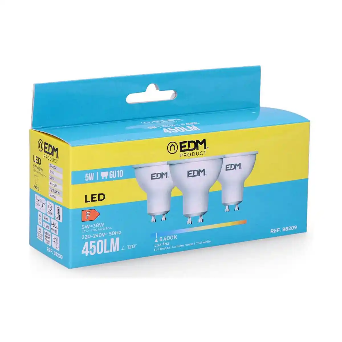 Lampe led edm 5 w gu10 450 lm f 6400k _2835. DIAYTAR SENEGAL - L'Art de Vivre en Couleurs. Découvrez notre boutique en ligne et trouvez des produits qui ajoutent une palette vibrante à votre quotidien.