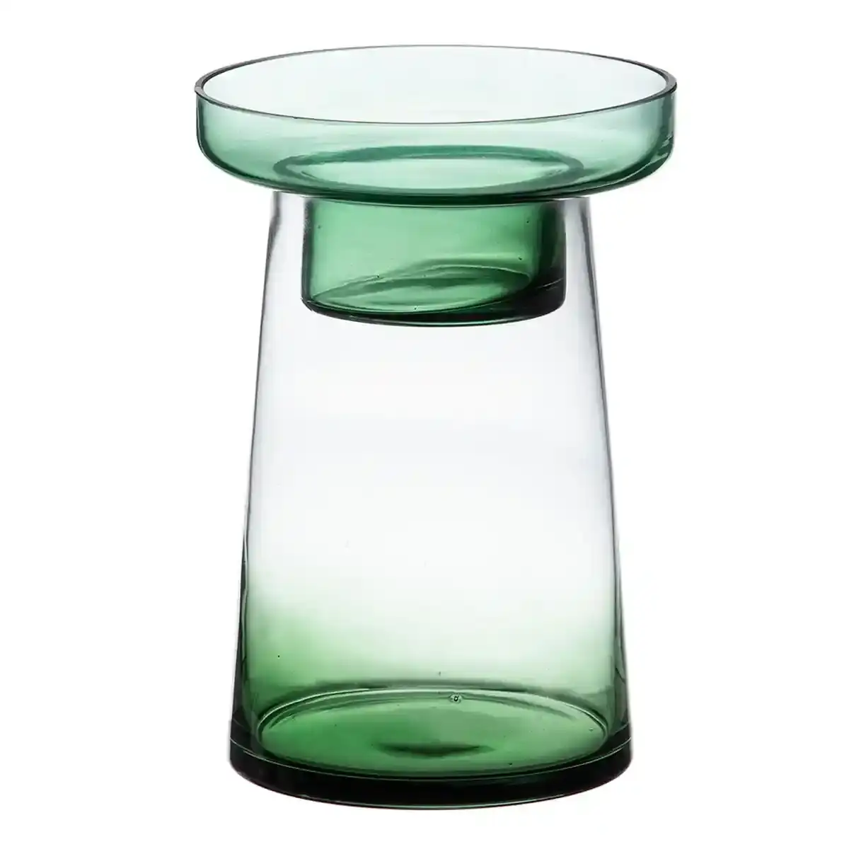 Bougeoir 16 5 x 16 5 x 23 5 cm verre vert_9791. DIAYTAR SENEGAL - Où Choisir est un Voyage Cultuel. Explorez notre boutique en ligne et découvrez des produits qui célèbrent la richesse et la diversité culturelle du Sénégal.