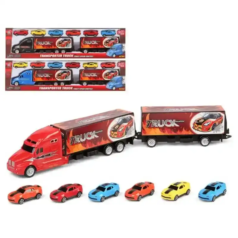 Porte-camion et voitures (59 x 15 cm). SUPERDISCOUNT FRANCE