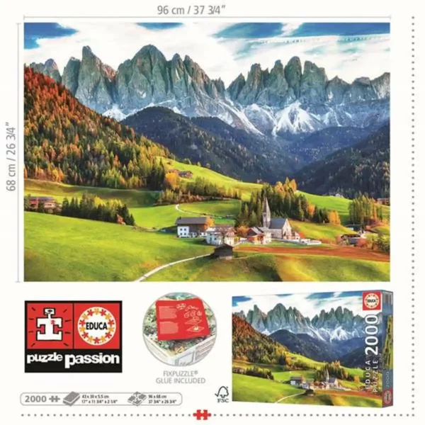 Puzzle Educa Automne dans les Dolomites 2000 Pièces. SUPERDISCOUNT FRANCE