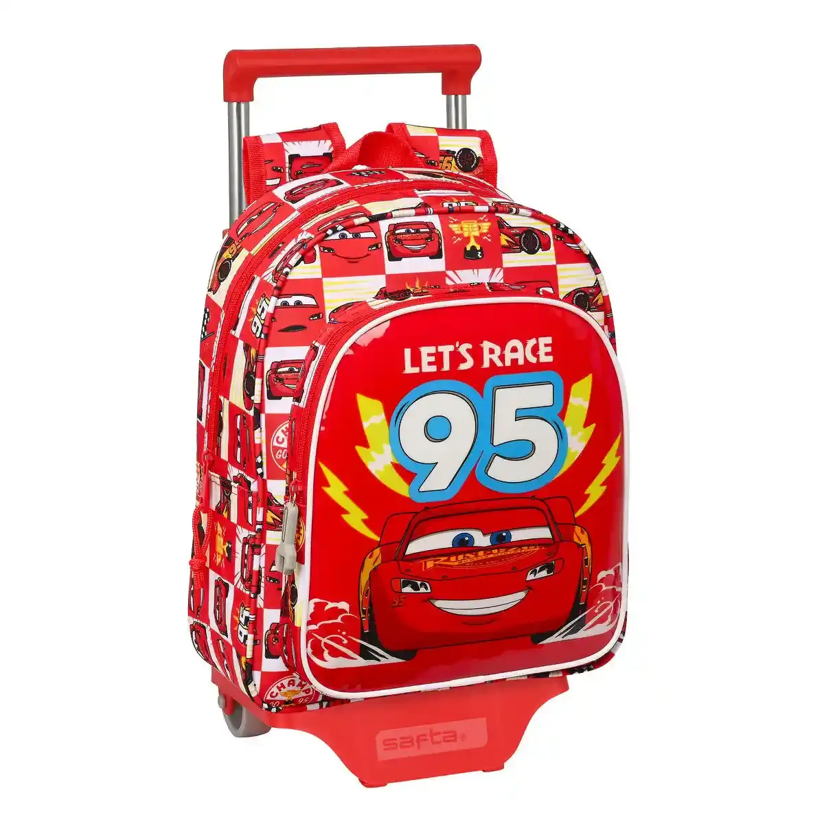 Sac à dos scolaire à roulettes Cars Let's race Rouge Blanc (27 x 33 x 10 cm). SUPERDISCOUNT FRANCE