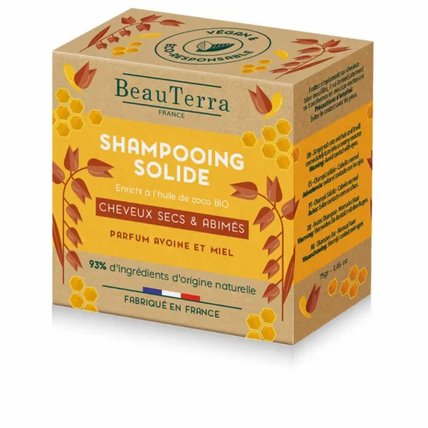 Shampoing solide Beauterra Solide Miel Avoine 75 g. SUPERDISCOUNT FRANCE