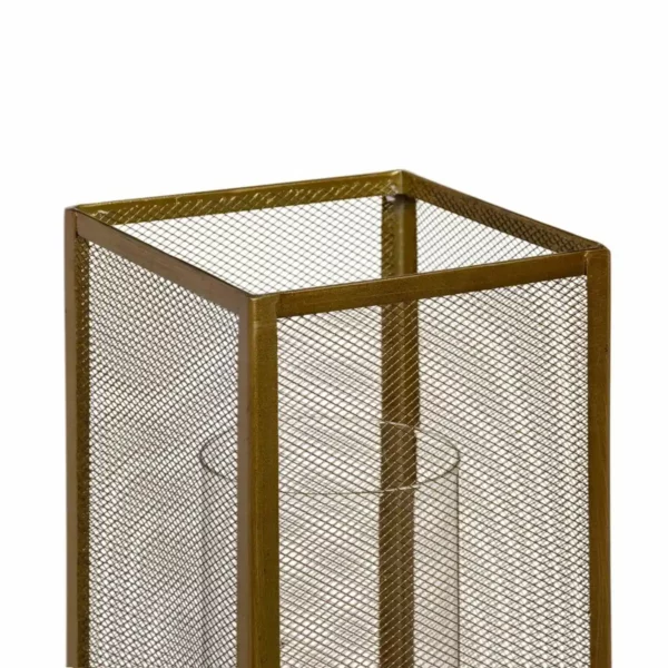 Bougeoir 16 x 16 x 25 5 cm cristal metal dore_8468. DIAYTAR SENEGAL - L'Art de Vivre en Couleurs. Découvrez notre boutique en ligne et trouvez des produits qui ajoutent une palette vibrante à votre quotidien.