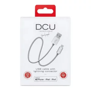 Câble chargeur USB Lightning iPhone DCU Argent 1 m. SUPERDISCOUNT FRANCE