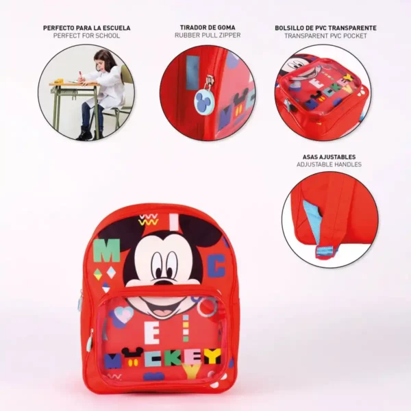 Cartable Mickey Mouse Rouge (25 x 30 x 12 cm). SUPERDISCOUNT FRANCE