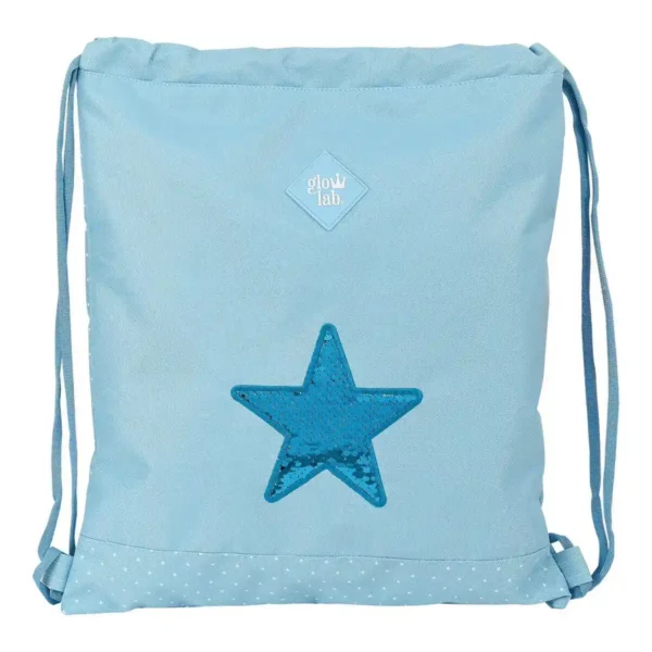 Sac à Dos à Cordes Star Glow Lab M196 Bleu Clair. SUPERDISCOUNT FRANCE