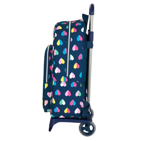 Sac à Dos Scolaire à Roulettes Benetton Corazones Bleu Marine 14 L. SUPERDISCOUNT FRANCE