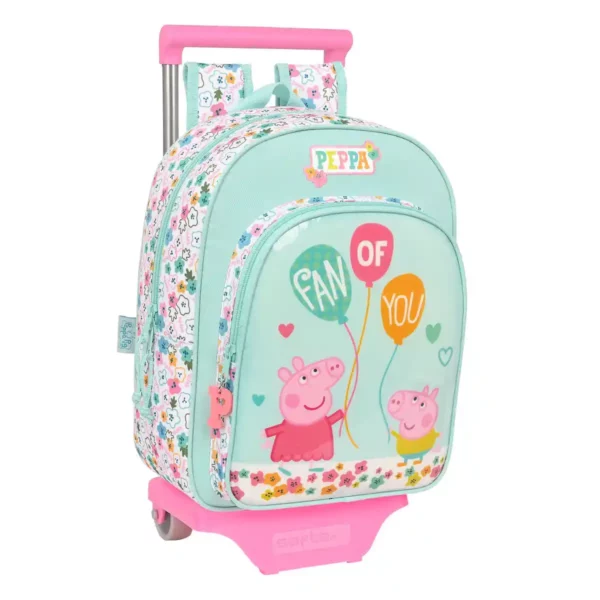 Sac à Dos Scolaire à Roulettes Peppa Pig Cosy corner Bleu Clair (26 x 34 x 11 cm). SUPERDISCOUNT FRANCE