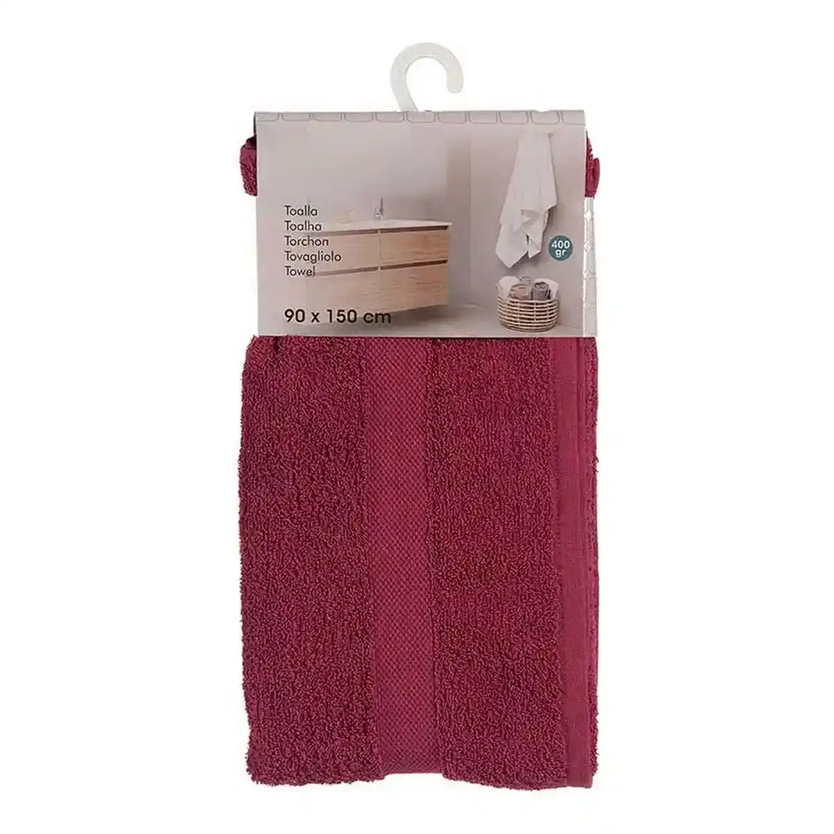 Serviette de bain Bordeaux (90 x 150 cm). SUPERDISCOUNT FRANCE