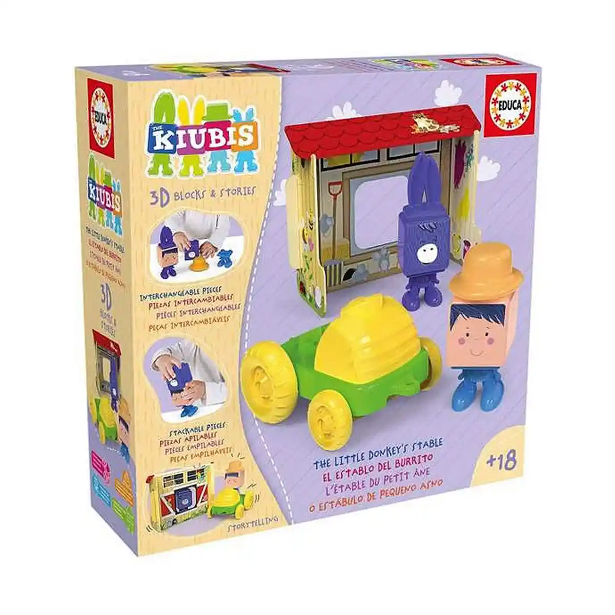 Jeu éducatif Educa Le Kiubis Le tracteur d'écurie du petit âne 10 pièces. SUPERDISCOUNT FRANCE