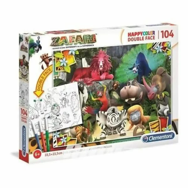 Puzzle à colorier Clementoni Safari + 6 ans 104 pièces. SUPERDISCOUNT FRANCE