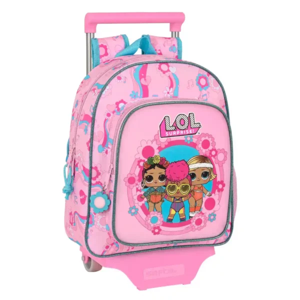 Sac à dos scolaire à roulettes LOL Surprise ! Glow girl Rose (28 x 34 x 10 cm). SUPERDISCOUNT FRANCE