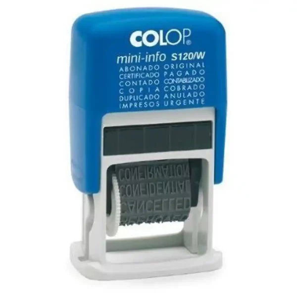 Tampon Colop S120/W 4 x 20 mm Bleu. SUPERDISCOUNT FRANCE