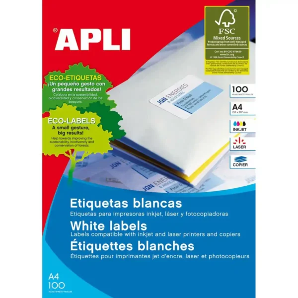 Adhésifs/Étiquettes Apli 581295 70 x 50,8 mm 100 Feuilles. SUPERDISCOUNT FRANCE