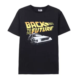 T-shirt à manches courtes pour homme Retour vers le futur Noir. SUPERDISCOUNT FRANCE