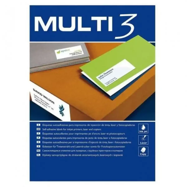 Adhésifs/Etiquettes MULTI 3 105 X 74 mm 500 Feuilles. SUPERDISCOUNT FRANCE